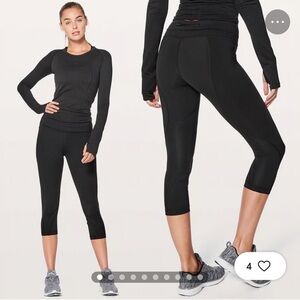 Lululemon Crop Inspire Black Leggings